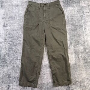 Madewell Pants Womens 30 Curvy Vintage Straight Workwear Baker Herringbone Green